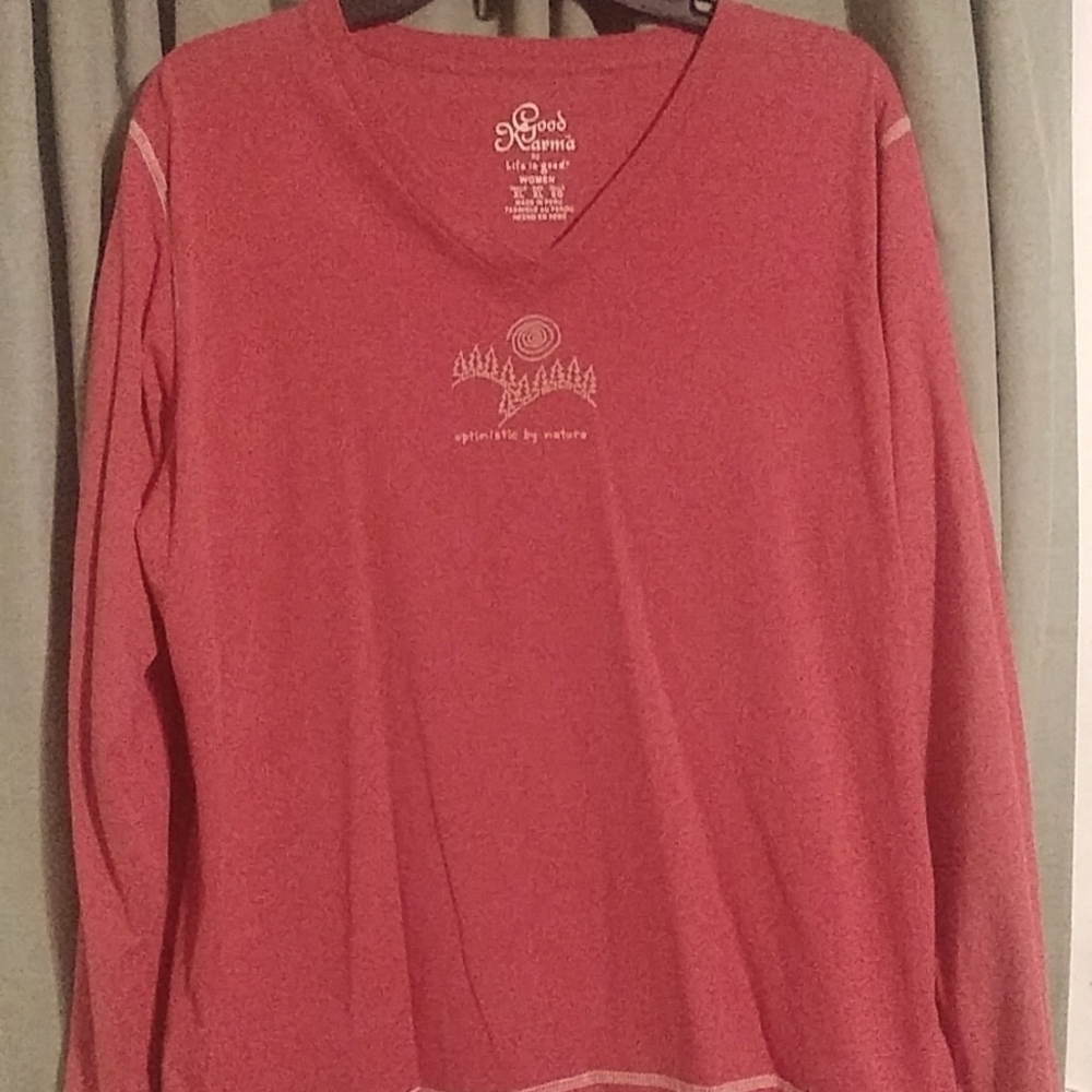 Ladies Life Is Good Long Sleeve Tee.    Z1